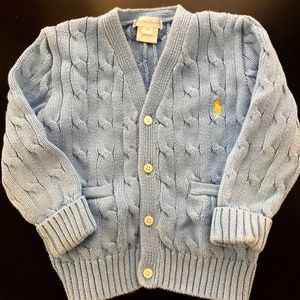 Ralph Lauren Polo light blue cardigan sweater 24 Months Toddler
